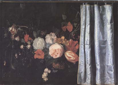 Flower Still Life with Curtain (mk14)